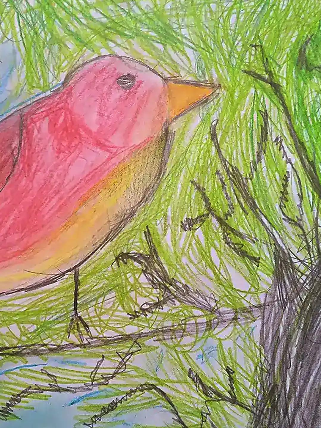 Imagen de pintura o dibujo realizado por talleristas en vacacional del Comité Los Ceibos, en Guayaquil, Ecuador