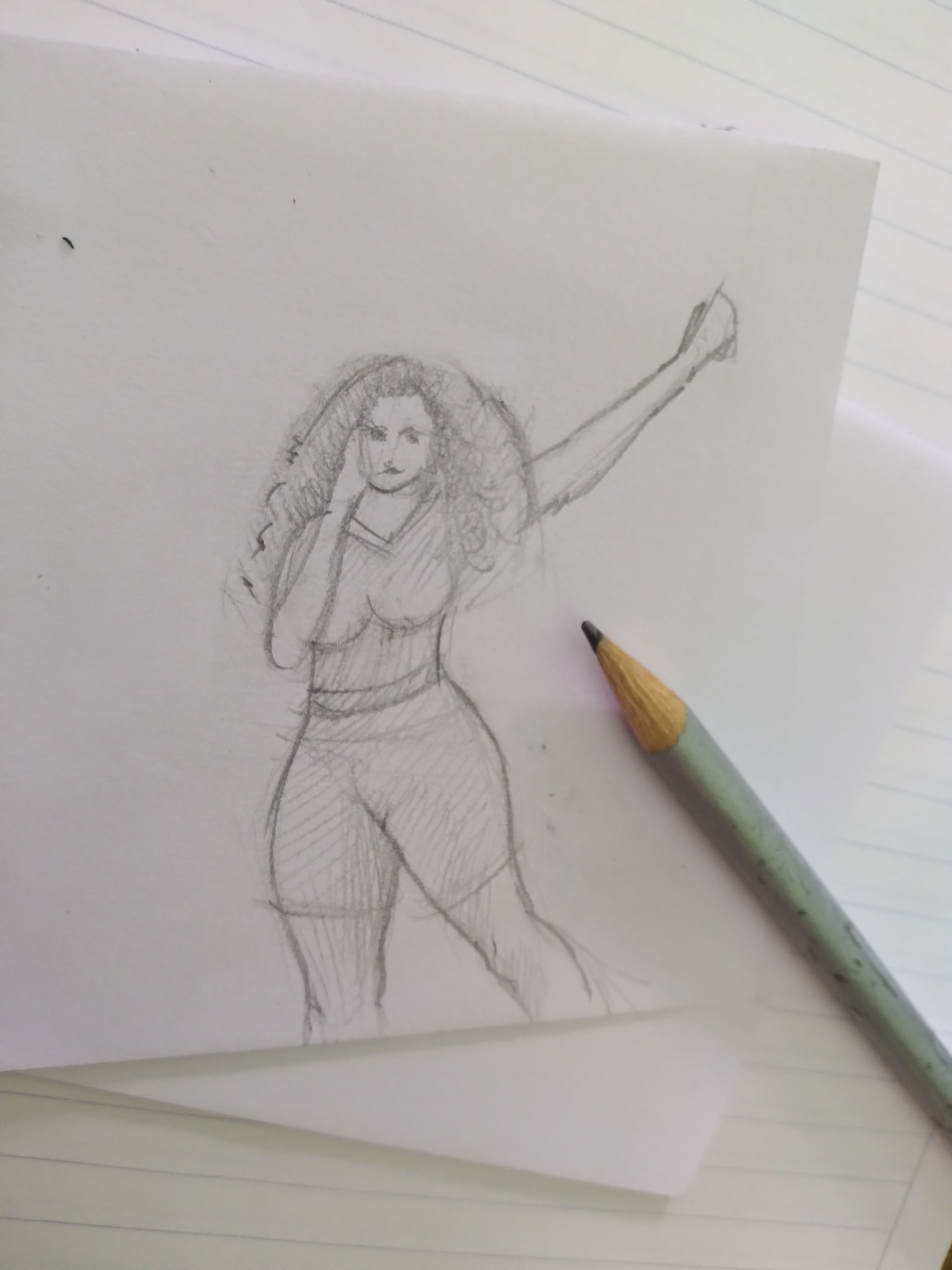 Autor: duduromeroa@. Gráfico a color. Persona sobre una cama durmiendo una siesta y escuchando música con audífonos.