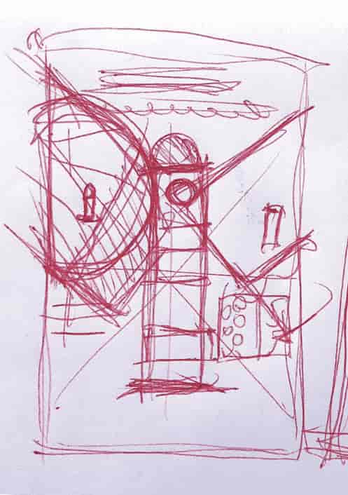 Autor: duduromeroa@. Gráfico a color. Infografía. Boceto de torre Morisca. Ubicado en el lugar donde se construyó el primer reloj público de Guayaquil, en 1750. Es una torre con estilos árabe-bizantino, además de punto de atracción turístico. Eduardo J. Romero Andrade. Guayaquil, Ecuador.